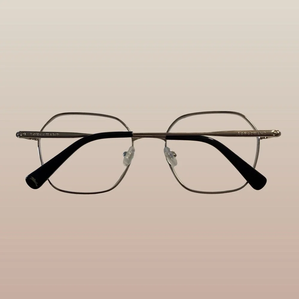 Longchamp LO2152 728 Women Eyeglasses Gold Black Gun Metal Frames 53-19-140 Case